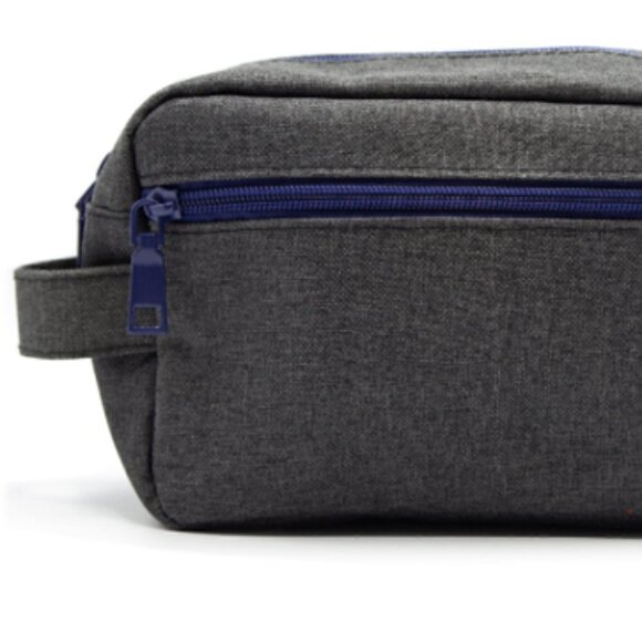 Grey Dopp bag with Blue Zipper - Picture 1 of 1